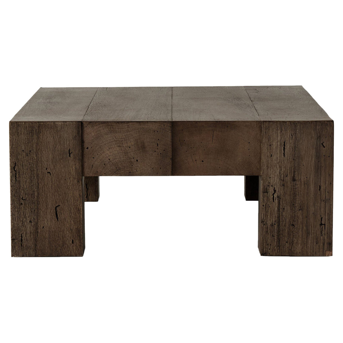 Abaso Rectangular Coffee Table - Ebony Rustic Wormwood Oak - 70"W