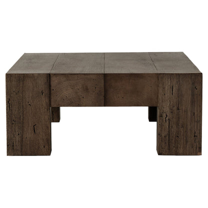 Abaso Rectangular Coffee Table - Ebony Rustic Wormwood Oak - 70"W