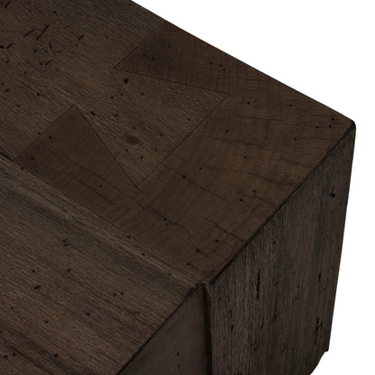 Abaso Rectangular Coffee Table - Ebony Rustic Wormwood Oak - 70"W