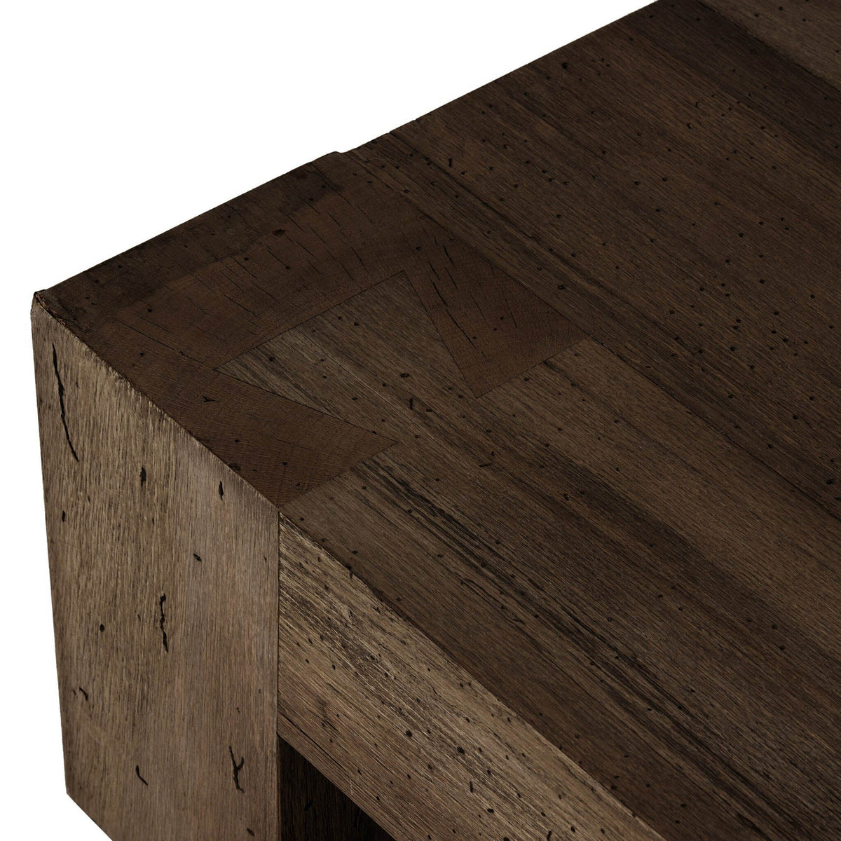 Abaso Rectangular Coffee Table - Ebony Rustic Wormwood Oak - 70"W