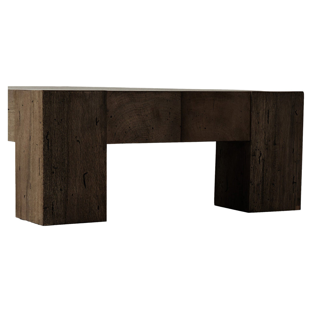 Abaso Rectangular Coffee Table - Ebony Rustic Wormwood Oak - 70"W