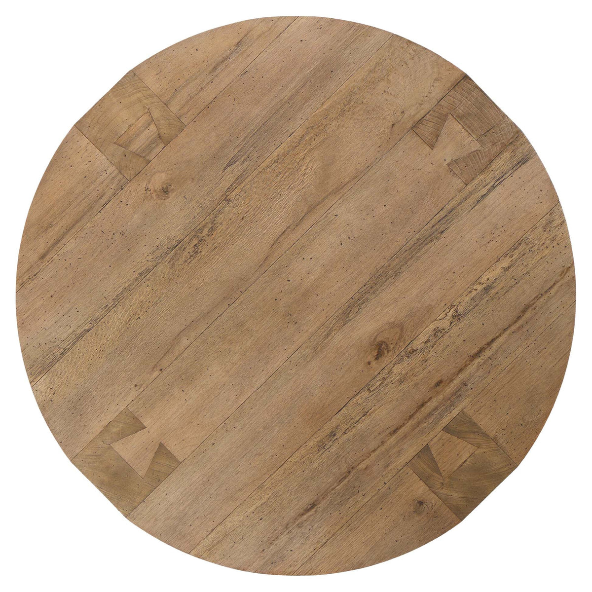 Abaso Round Coffee Table - Rustic Wormwood Oak