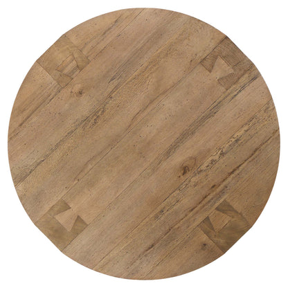 Abaso Round Coffee Table - Rustic Wormwood Oak