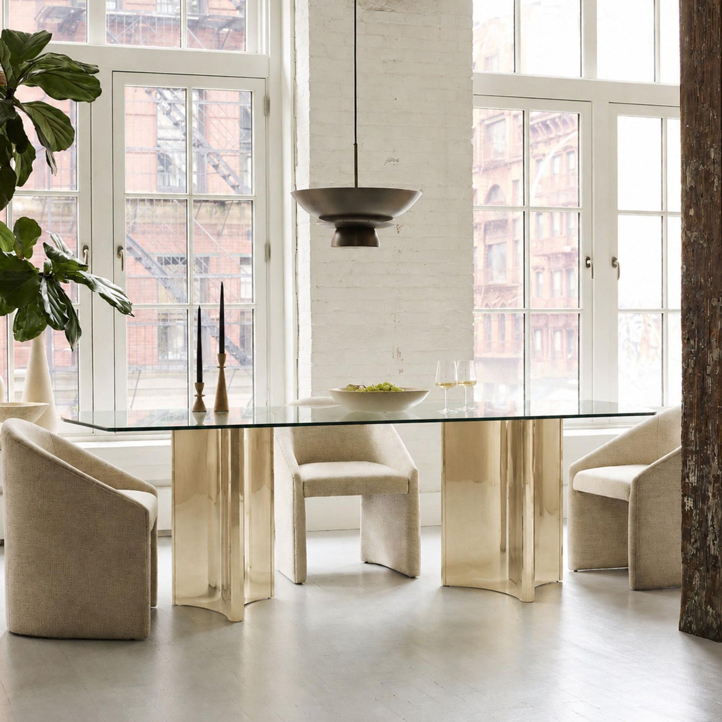 Abbott Rectangular Dining Table - Gold