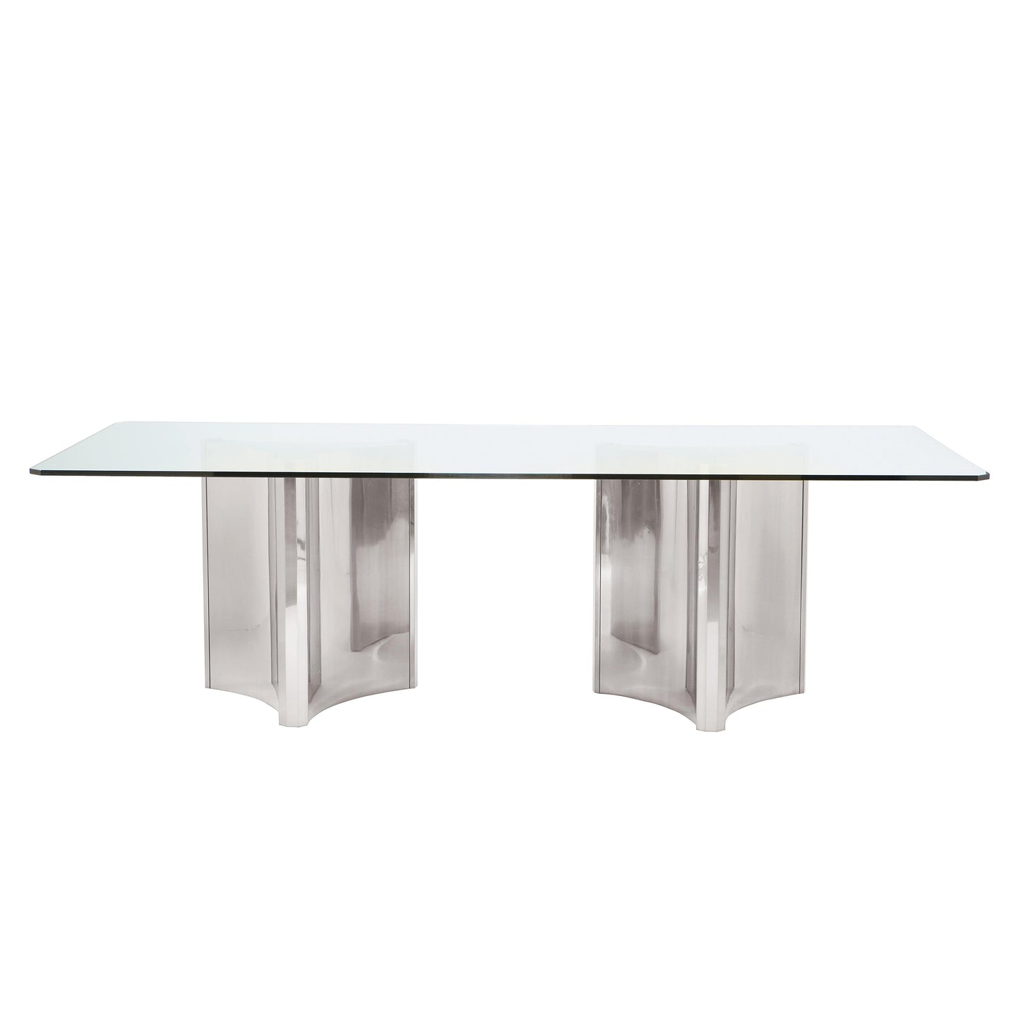 Abbott Rectangular Dining Table - Stainless Steel