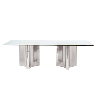 Abbott Rectangular Dining Table - Stainless Steel