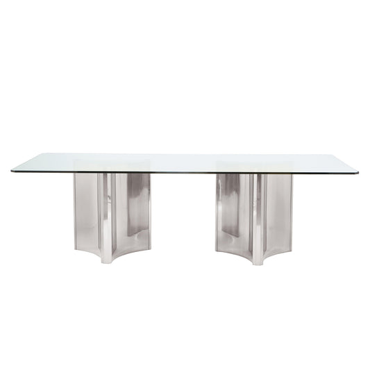 Abbott Rectangular Dining Table - Stainless Steel