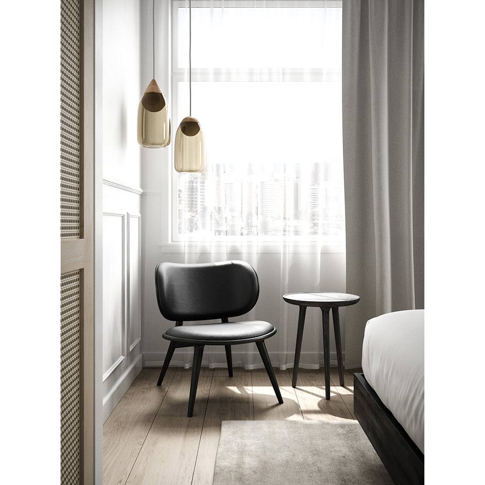 Accent Medium Side Table - Oak, Black Stain Lacquered