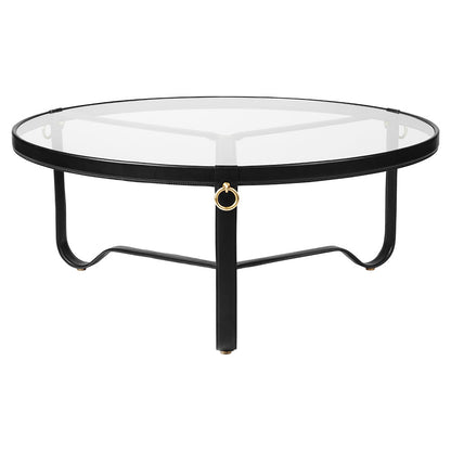 Adnet Large Coffee Table - Black Leather