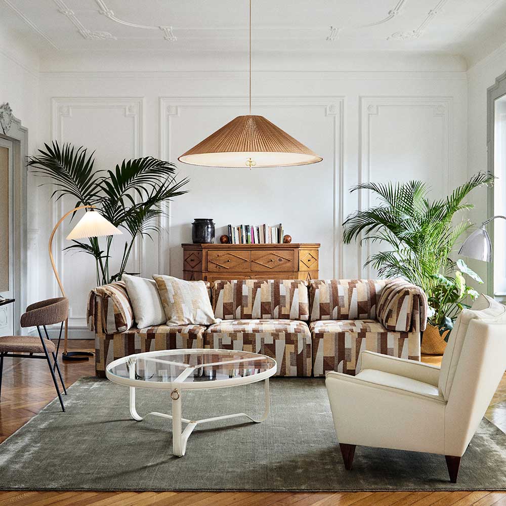 Adnet Large Coffee Table - Cream Leather