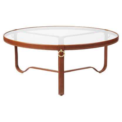 Adnet Large Coffee Table - Tan Leather