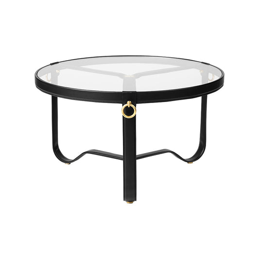 Adnet Medium Coffee Table - Black Leather