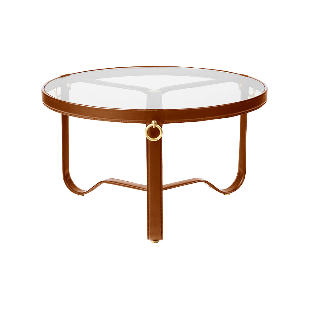 Adnet Medium Coffee Table - Tan Leather