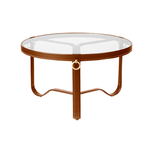 Adnet Medium Coffee Table - Tan Leather