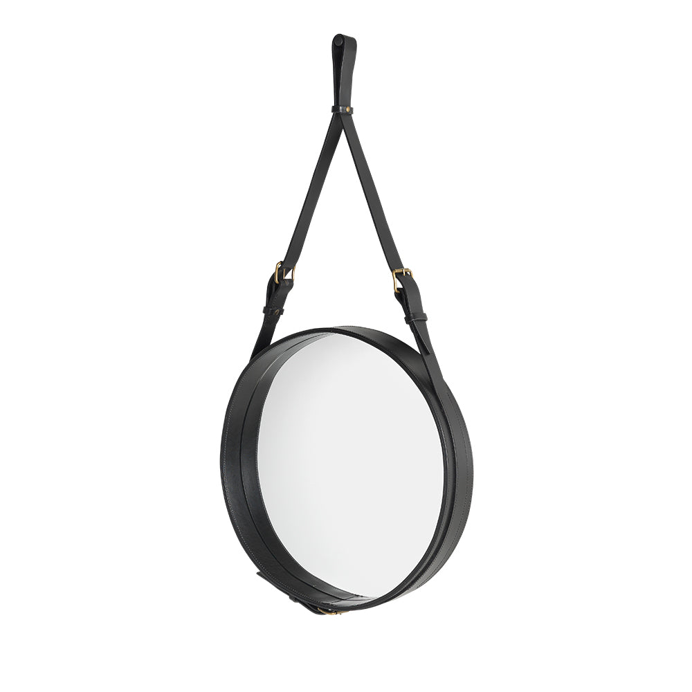 Adnet Round Wall Mirror - Black