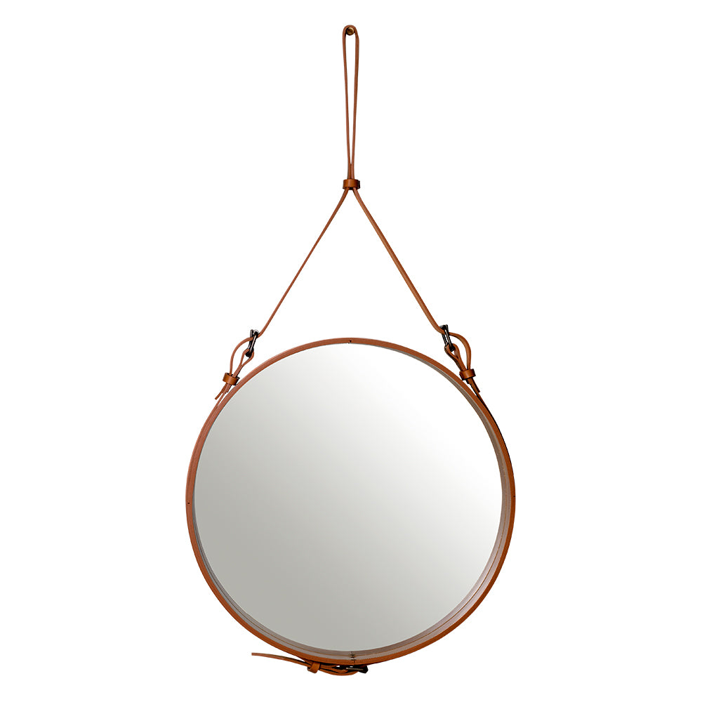 Adnet Round Wall Mirror - Tan