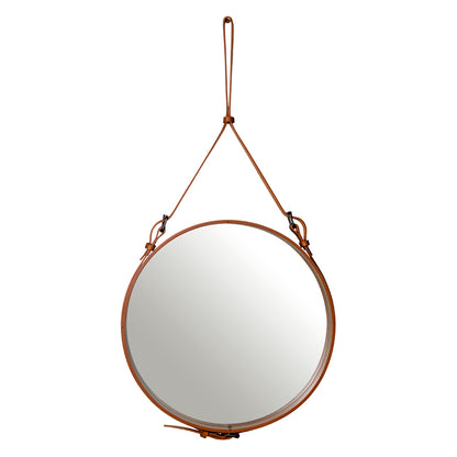 Adnet Round Wall Mirror - Tan