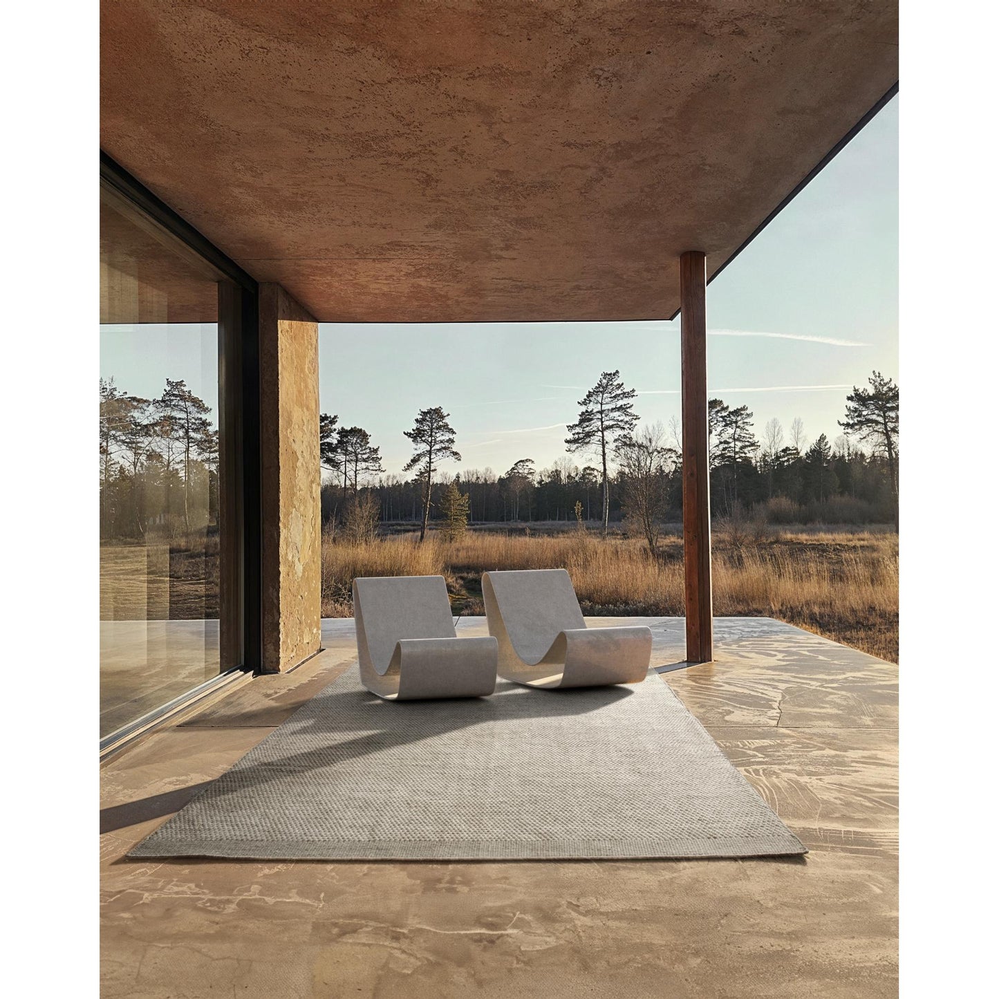 Adonic Mist Rectangular Rug - Steel