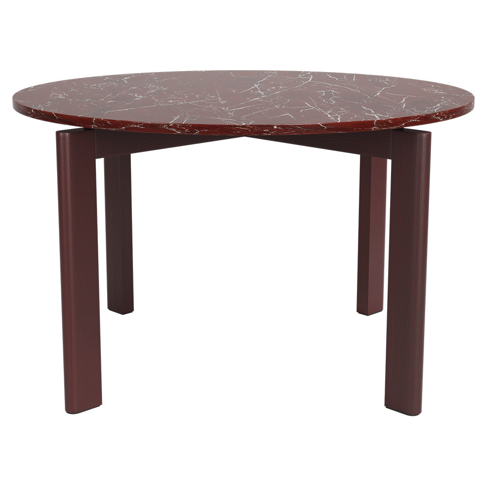 After Dining Table - Burgundy Marble Top, Ash Burgundy Base
