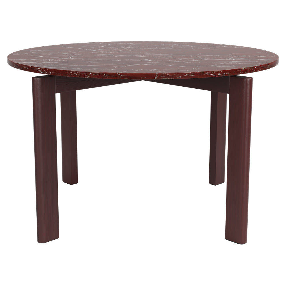 After Dining Table - Burgundy Marble Top, Ash Burgundy Base