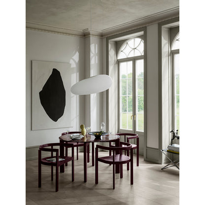 After Dining Table - Burgundy Marble Top, Ash Burgundy Base