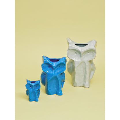 After Midnight Owl Vase - Blue