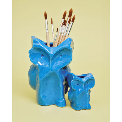 After Midnight Owl Vase - Blue