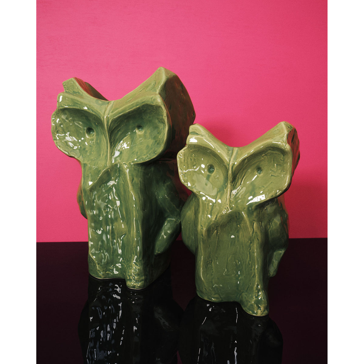 After Midnight Owl Vase - Green