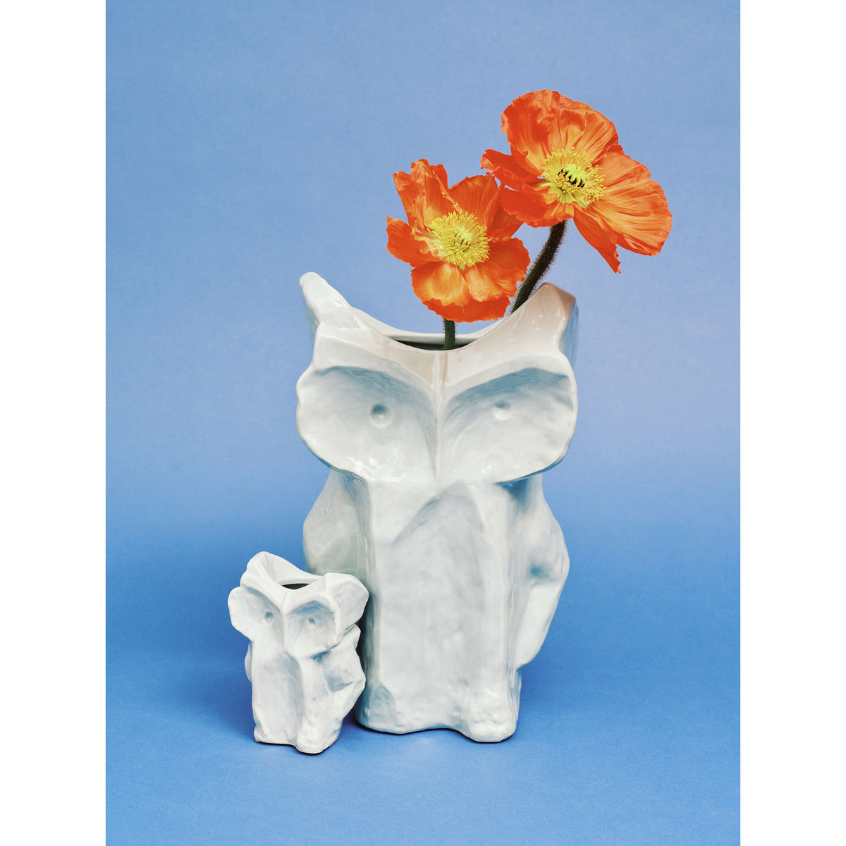 After Midnight Owl Vase - Light Blue