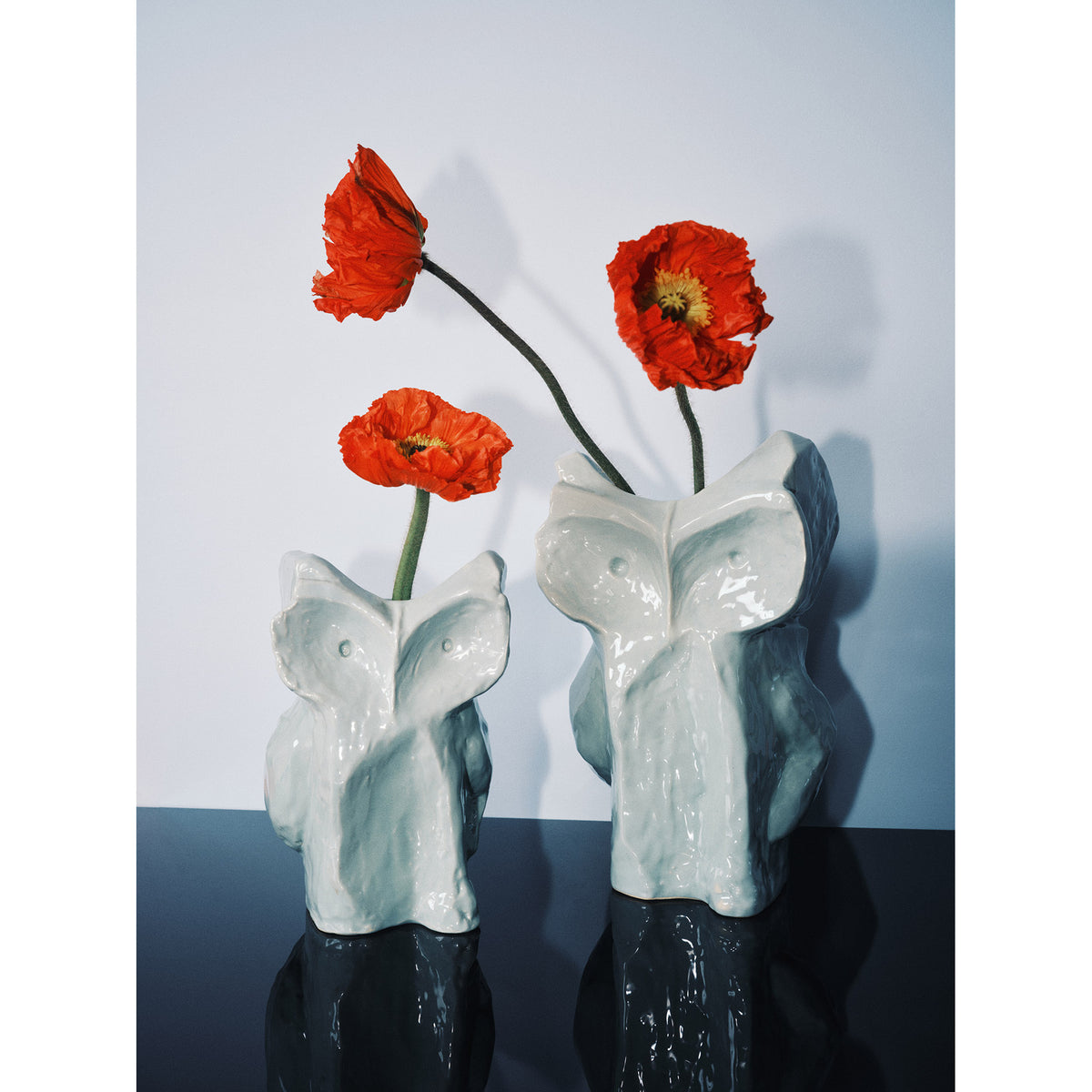 After Midnight Owl Vase - Light Blue