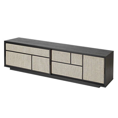 Air Low Media Cabinet - Black, Cane