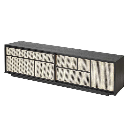 Air Low Media Cabinet - Black, Cane
