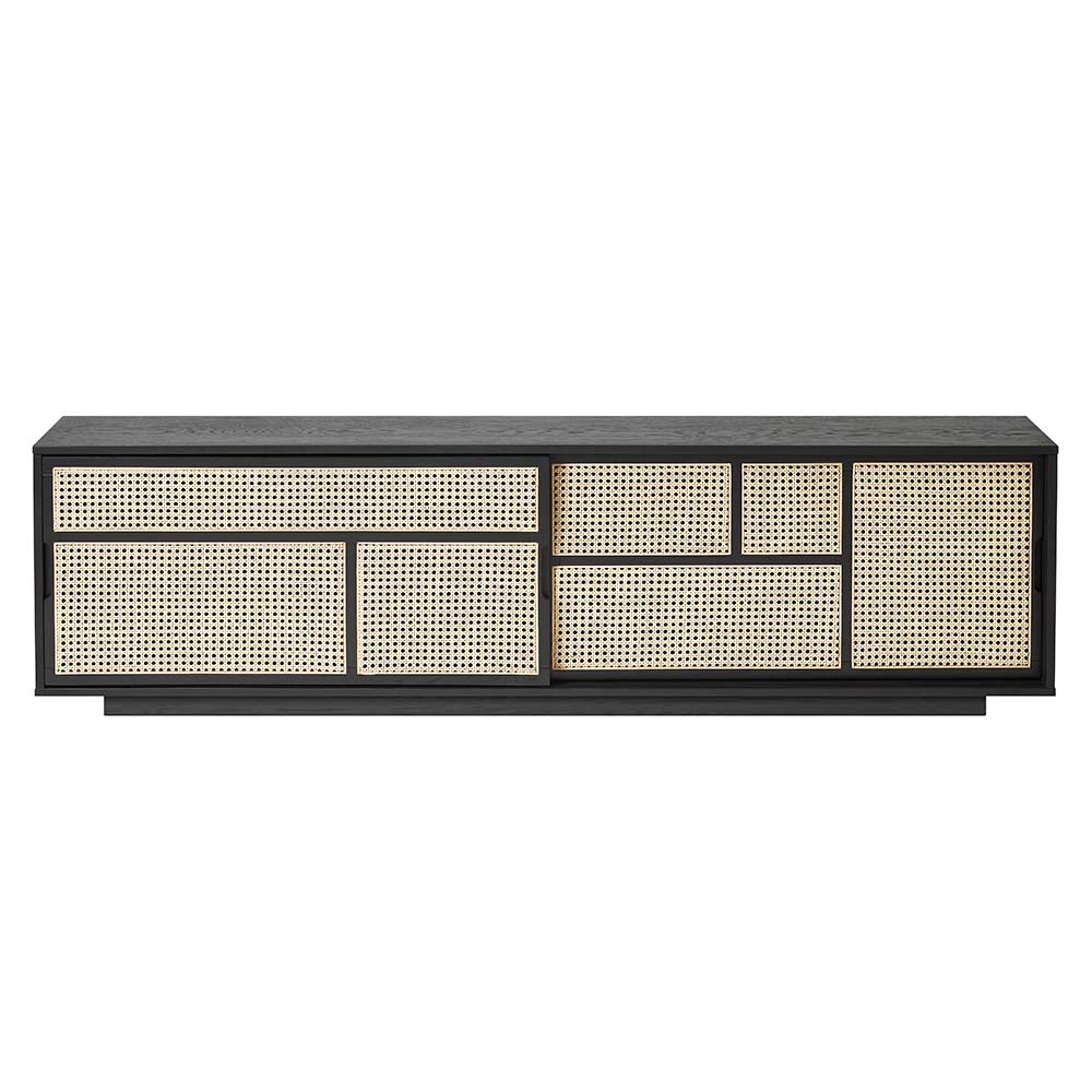 Air Low Media Cabinet - Black, Cane