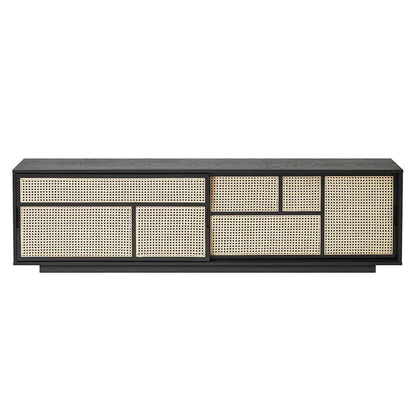 Air Low Media Cabinet - Black, Cane