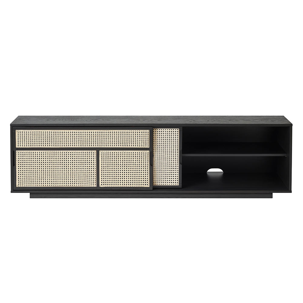 Air Low Media Cabinet - Black, Cane