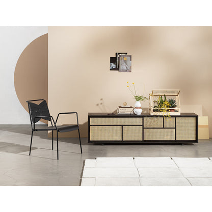 Air Low Media Cabinet - Black, Cane