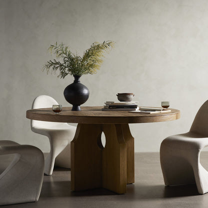 Allandale Round Dining Table - Reclaimed Natural Elm