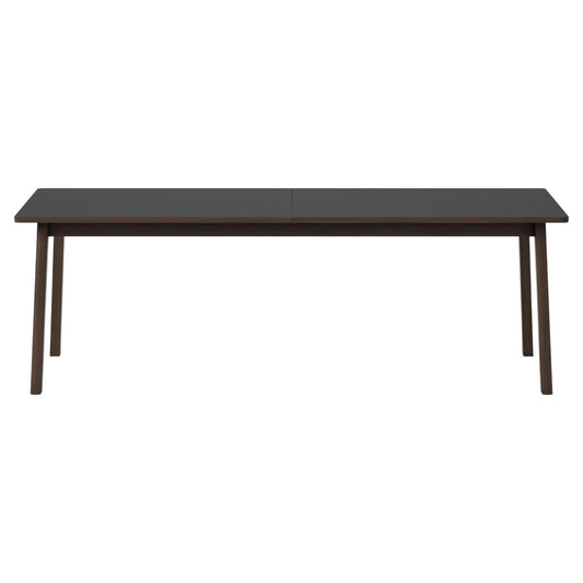Ana Extendable Dining Table - Black Laminate Top, Oak Smoked, 86"-125"