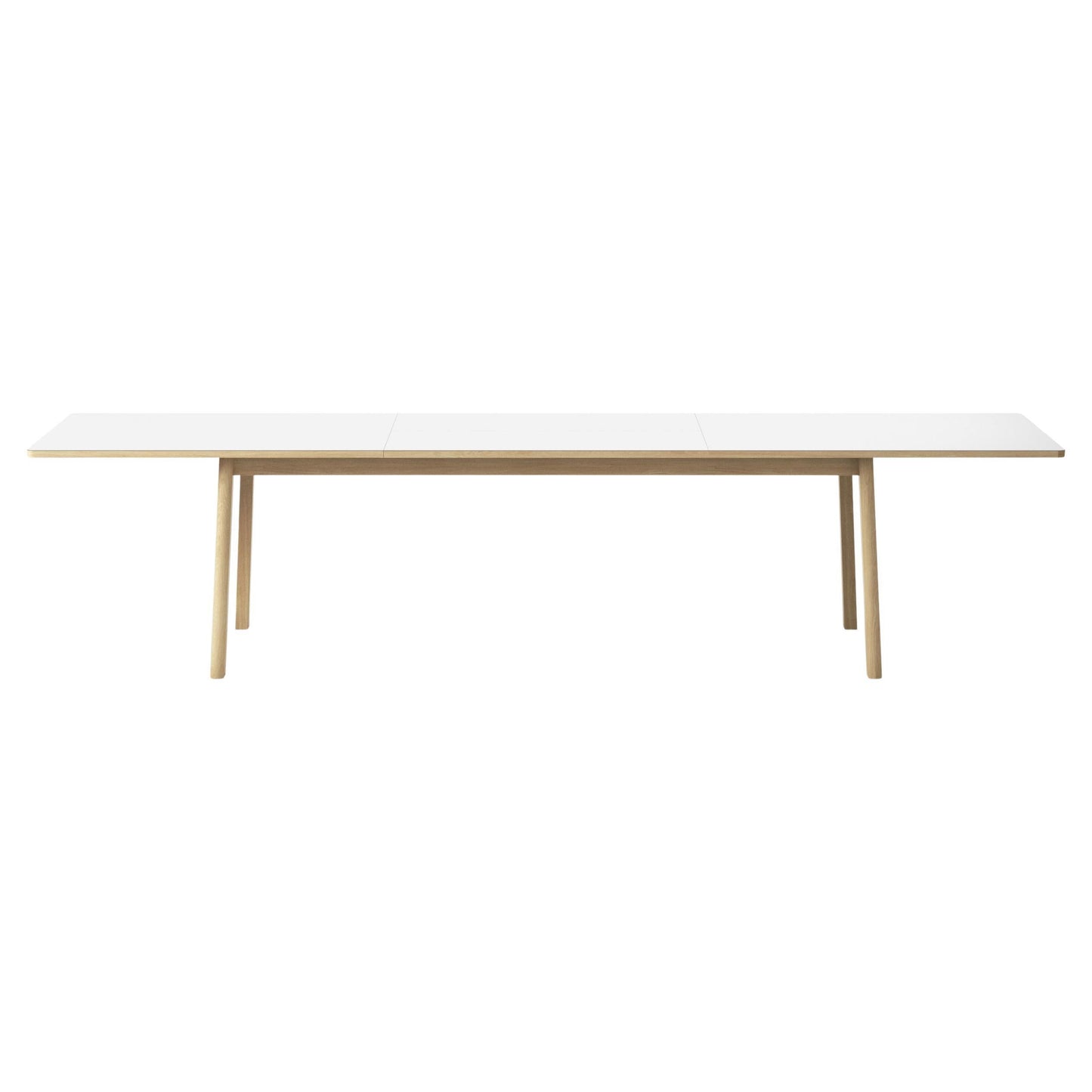 Ana Extendable Dining Table - White Laminate Top, Oak Soap, 86"-125"