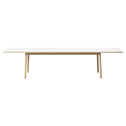Ana Extendable Dining Table - White Laminate Top, Oak Soap, 86"-125"