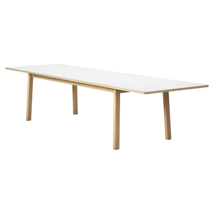 Ana Extendable Dining Table - White Laminate Top, Oak Soap, 86"-125"
