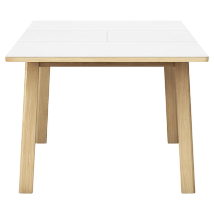 Ana Extendable Dining Table - White Laminate Top, Oak Soap, 86"-125"