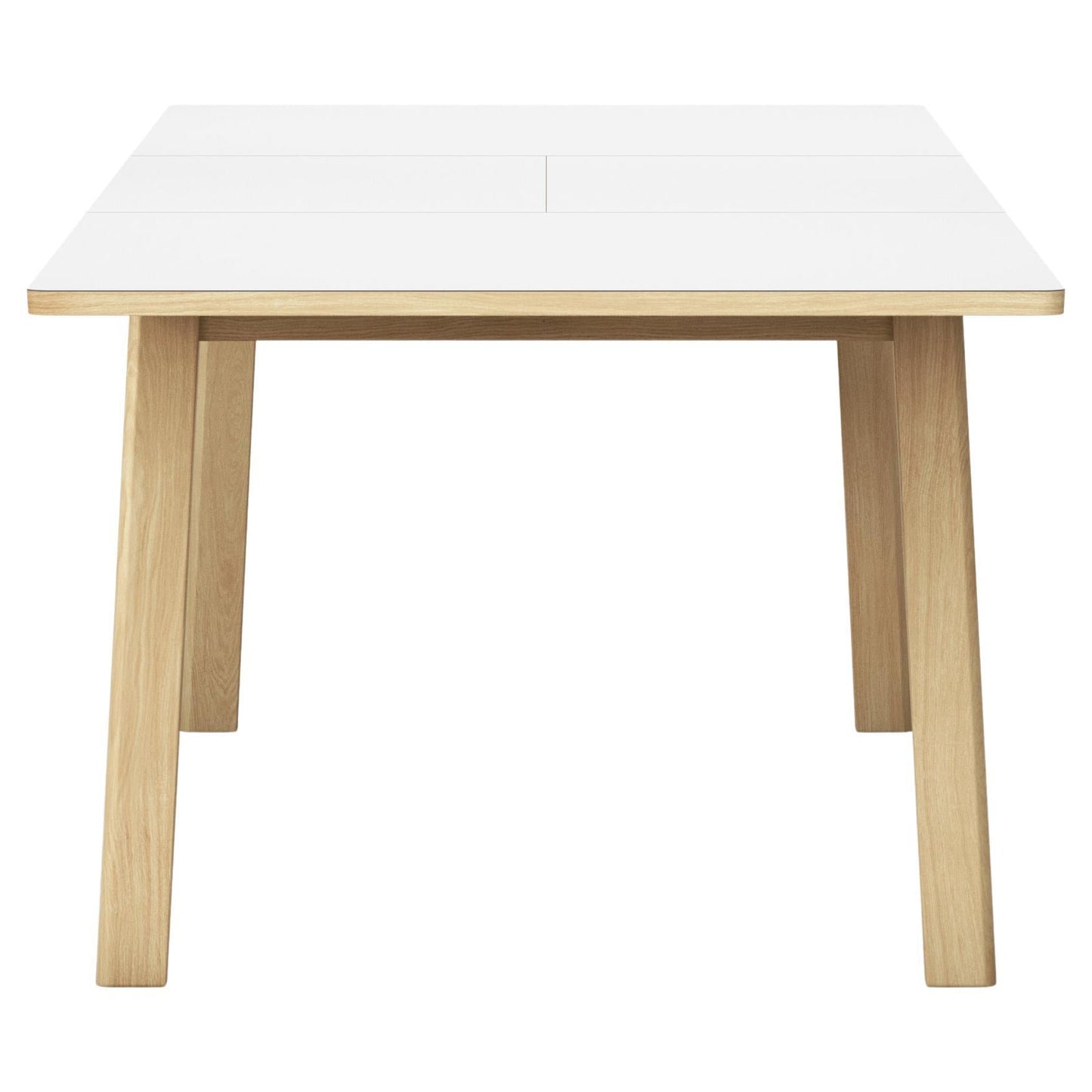 Ana Extendable Dining Table - White Laminate Top, Oak Soap, 70"-110"