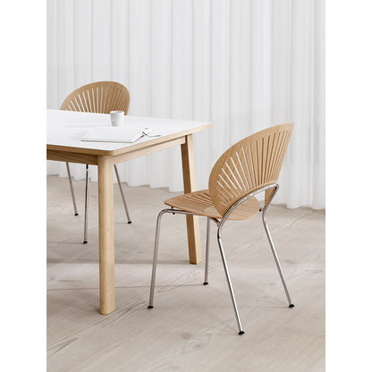 Ana Extendable Dining Table - White Laminate Top, Oak Soap, 86"-125"