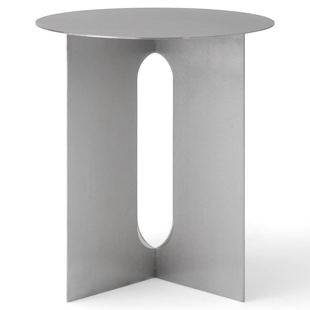 Androgyne 16" Steel Side Table - Brushed Steel