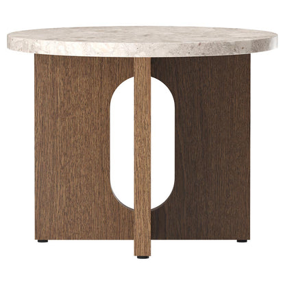 Androgyne 20" Wood Side Table - Kunis Breccia Stone Top