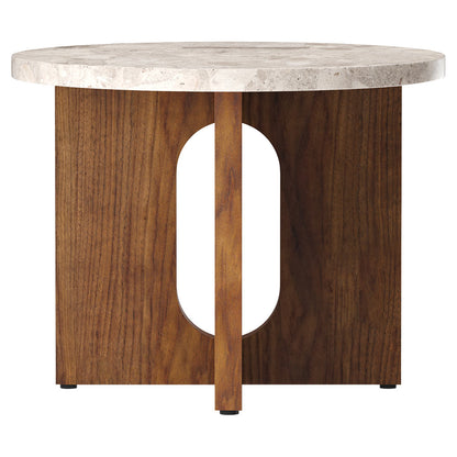 Androgyne 20" Wood Side Table - Kunis Breccia Stone Top