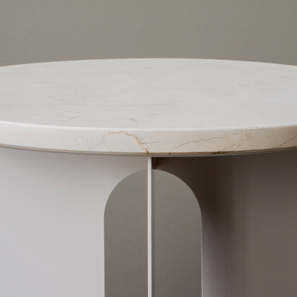 Androgyne 25" Steel Side Table - Brushed Steel