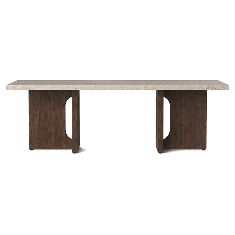 Androgyne Lounge Table - Dark Stained Oak, Kunis Breccia Stone Top