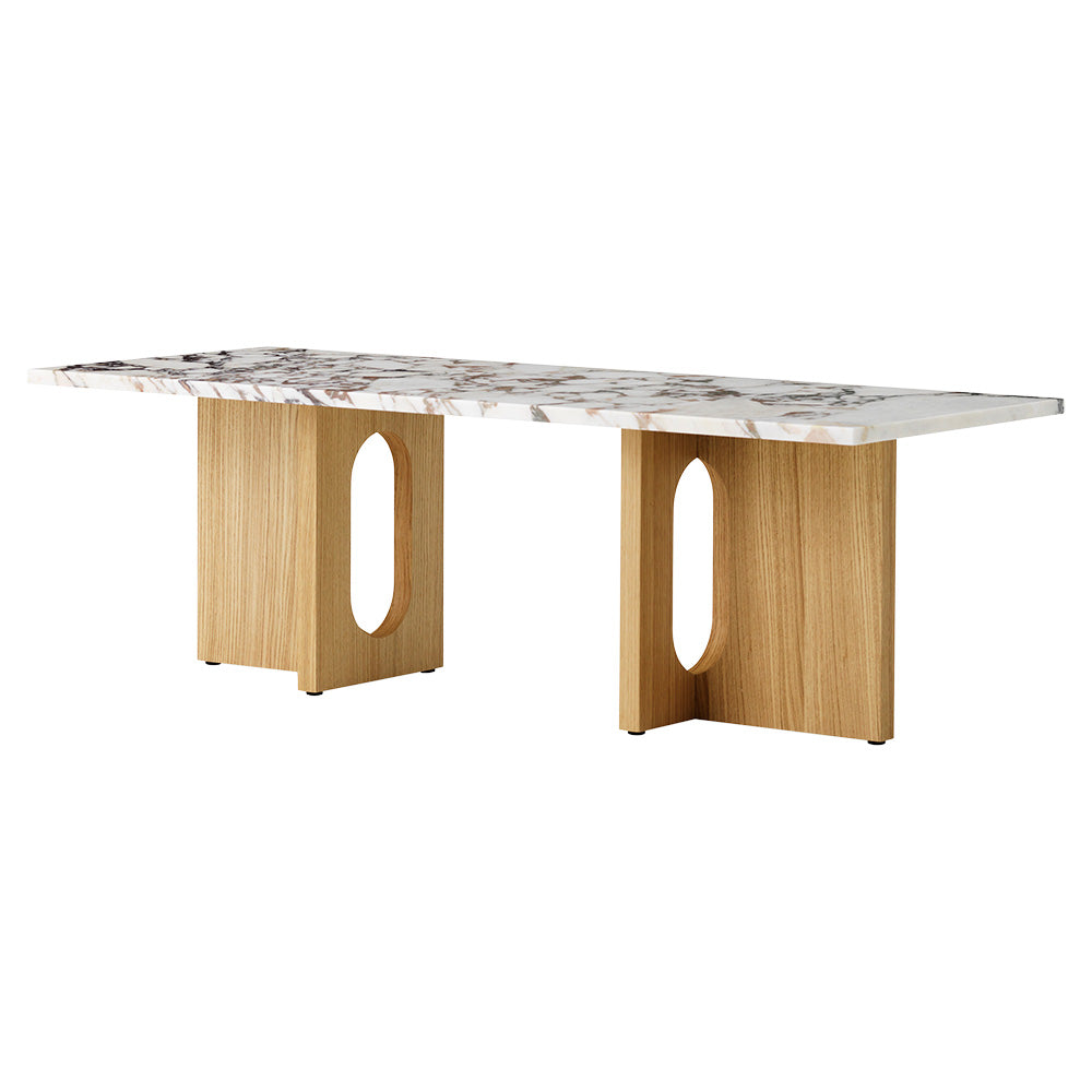 Androgyne Lounge Table - Natural Oak, Calacatta Viola Marble Top